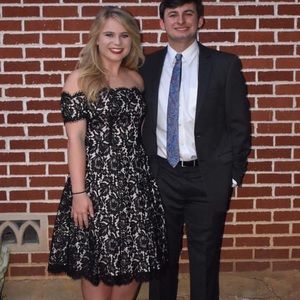 MIDI Black Lace Formal Dress